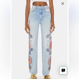 Mother Superior NWT Maven Sneak Abstract Print Designer Jeans 28 Made in USA